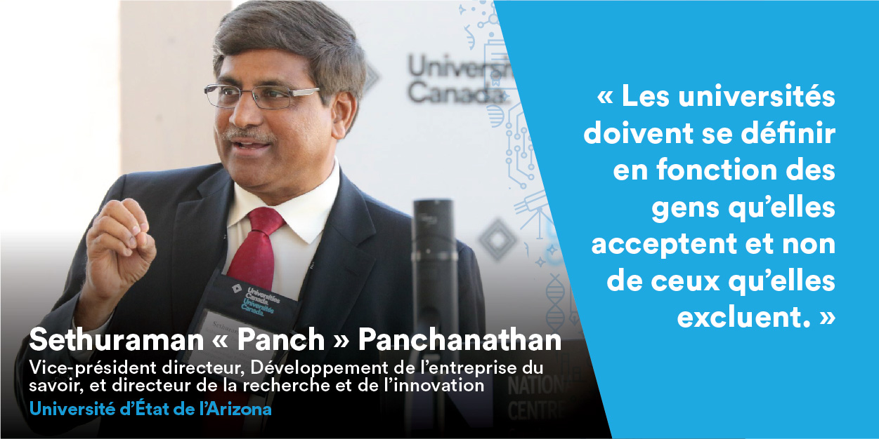 Sethuraman « Panch » Panchanathan donne un exposé au forum Univation.