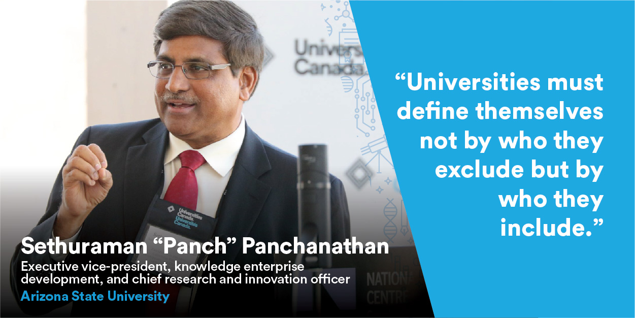 Sethuraman « Panch » Panchanathan speaking at Univation event.
