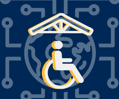 Wheelchair icon with shelter