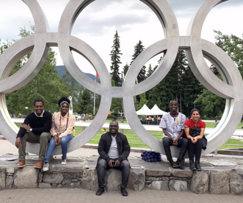 Albert Nyiti with his colleagues during his QES exchange in Canada