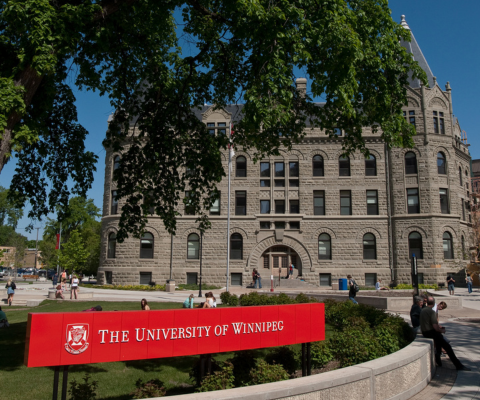 University of Winnipeg sign and building