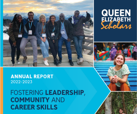 Queen Elizabeth Scholars Annual Report 2022-23 cover: "Fostering leadership, community and career skills."