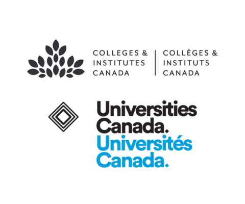 Universities Canada and Colleges & Institutes Canada logos / Logos d
