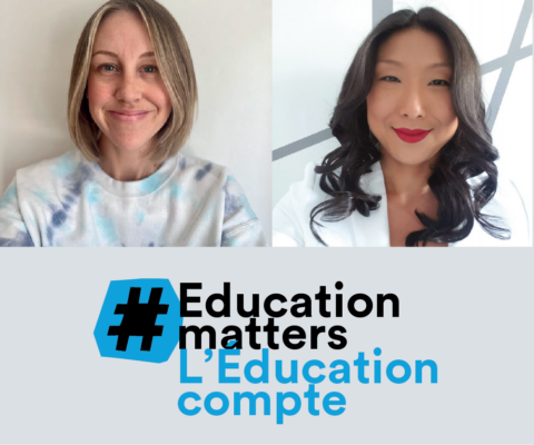 Two headshots with the hashtag education matters