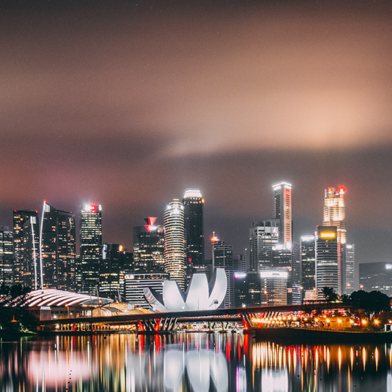 Singapore skyline at night