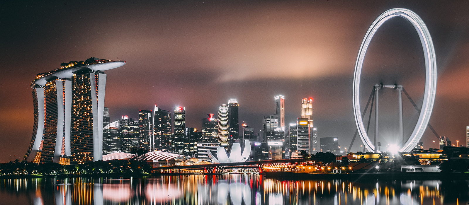 Singapore skyline at night