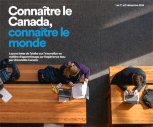 Aerial view of students studying at tables.