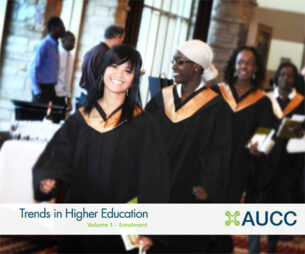 Group of graduates in their robes during convocation ceremony.