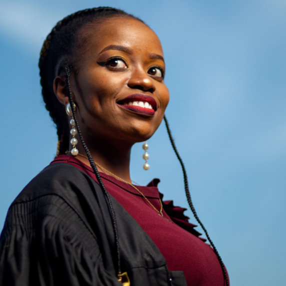 A smiling young woman