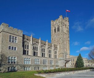 An image of a Canadian gothic college building, University College at Western University.